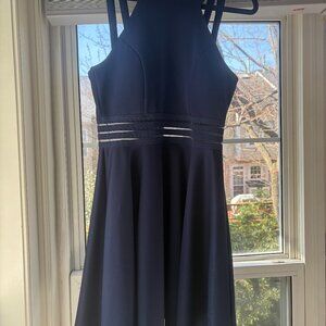 Navy Blue Sleeveless Fit Flare Cocktail Dress Juniors Size 7